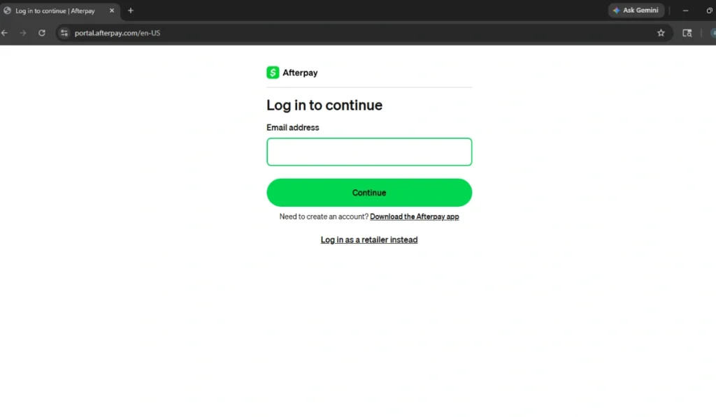 Open the Official Afterpay App or Website