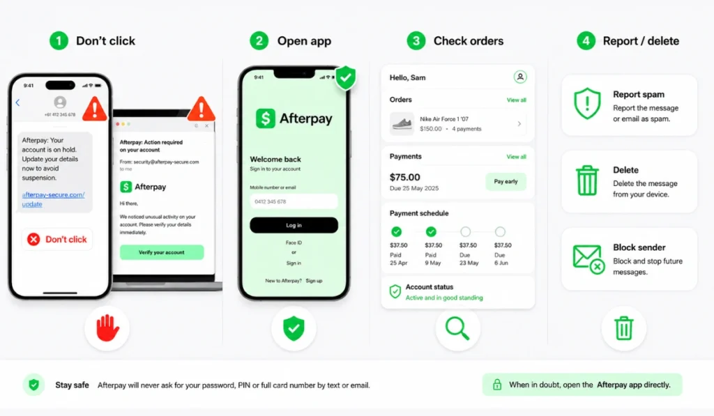 What to Do If You Get a Suspicious Afterpay Text or Email
